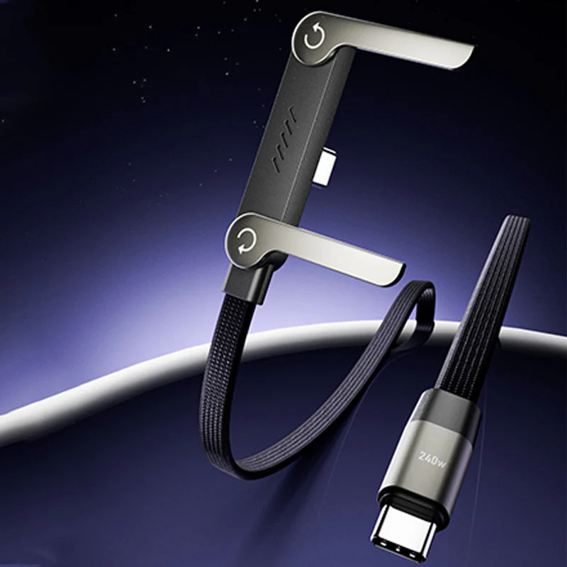 ⚡2-in-1 Invisible Holder Charger Cable – 240W Fast Charging Cord with Built-In Phone Stand - Image 4