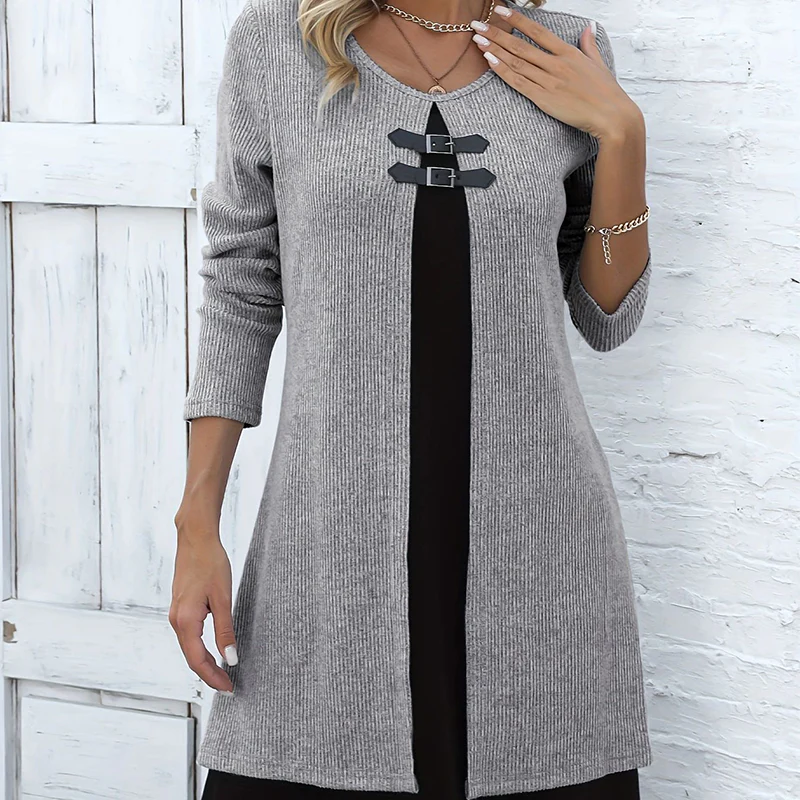 👗40 % OFF !📢Women's Faux Two-Piece A-Line Knee-Length Dress
