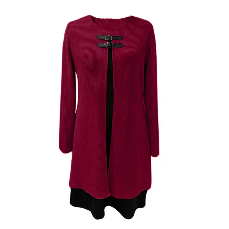 👗40 % OFF !📢Women's Faux Two-Piece A-Line Knee-Length Dress - Image 11