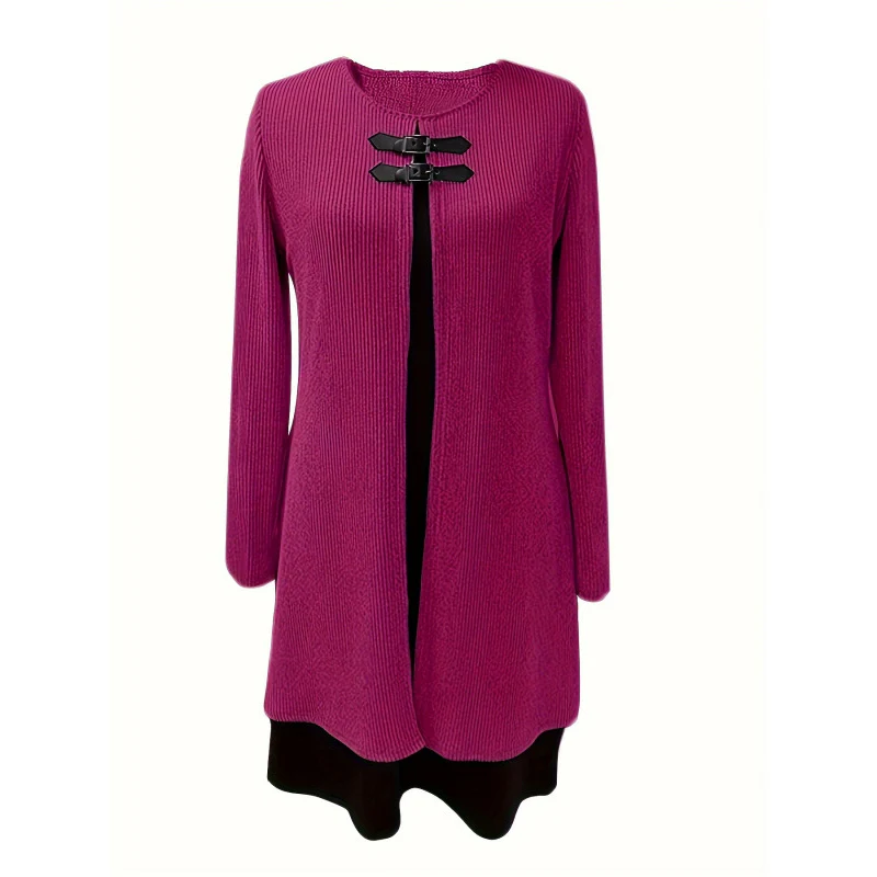 👗40 % OFF !📢Women's Faux Two-Piece A-Line Knee-Length Dress - Image 9