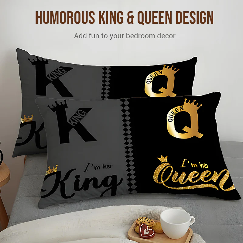 👑3-Piece "King & Queen" Couple's Duvet Cover Set