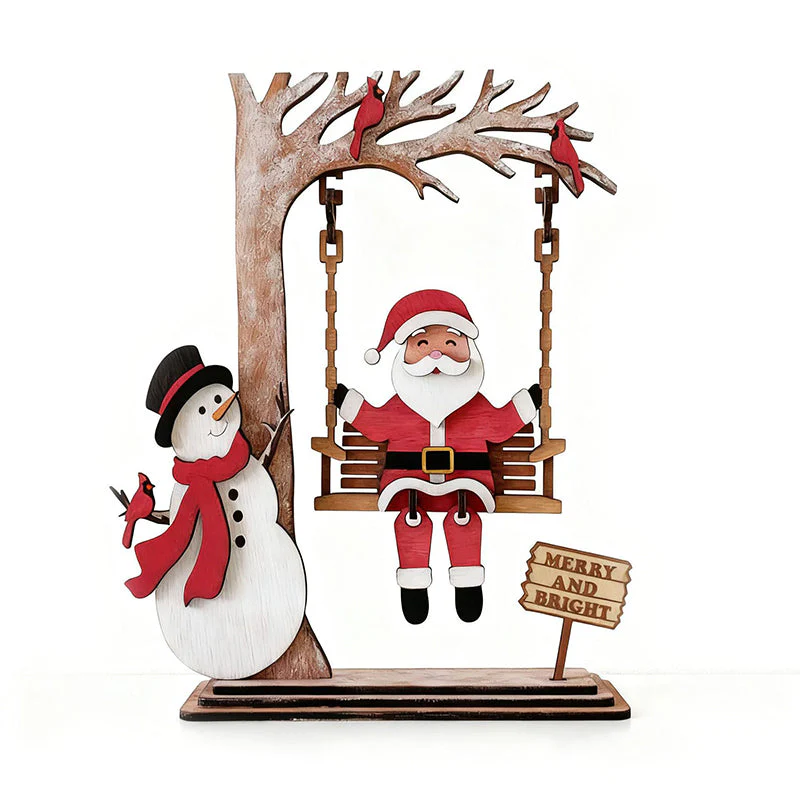 📢50 % OFF !!⏰3D Wooden Santa on Swing Tabletop Decor - Image 2