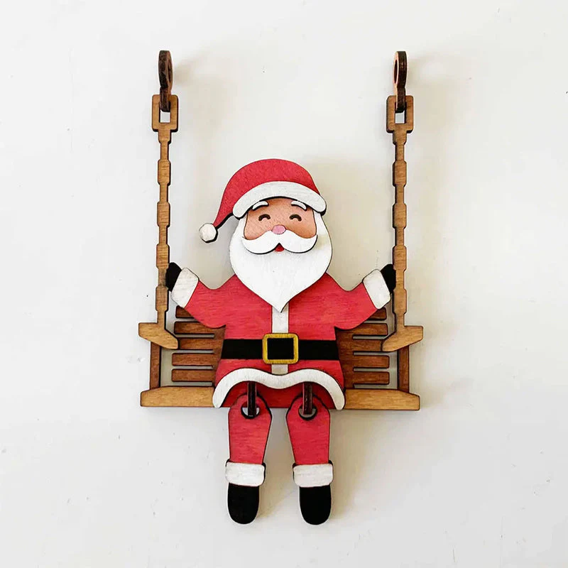 📢50 % OFF !!⏰3D Wooden Santa on Swing Tabletop Decor - Image 3