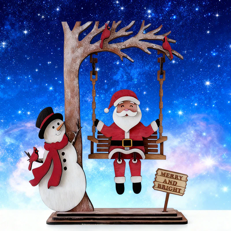 📢50 % OFF !!⏰3D Wooden Santa on Swing Tabletop Decor - Image 6