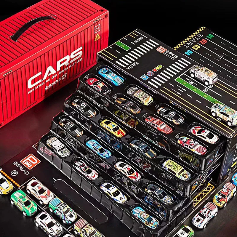 🚗🚓🚕🛺🚙48 Mini Pull-Back Cars with Built-In Garage Set - Image 9