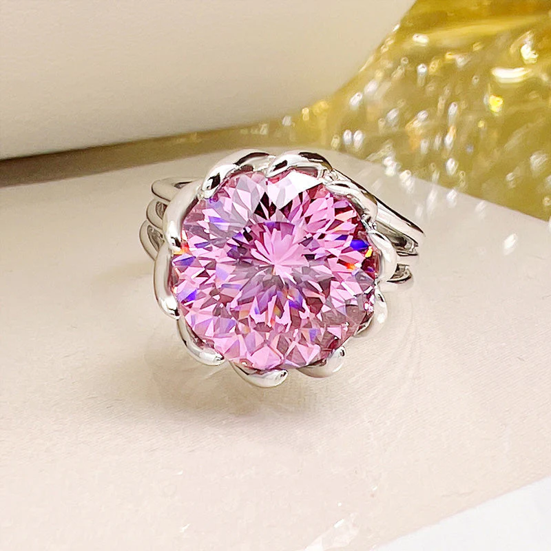 6 Carat Pink Lotus Zircon Ring - Image 2