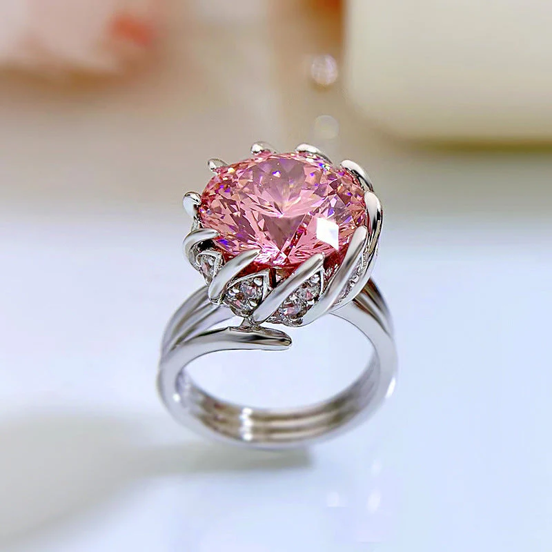 6 Carat Pink Lotus Zircon Ring - Image 3