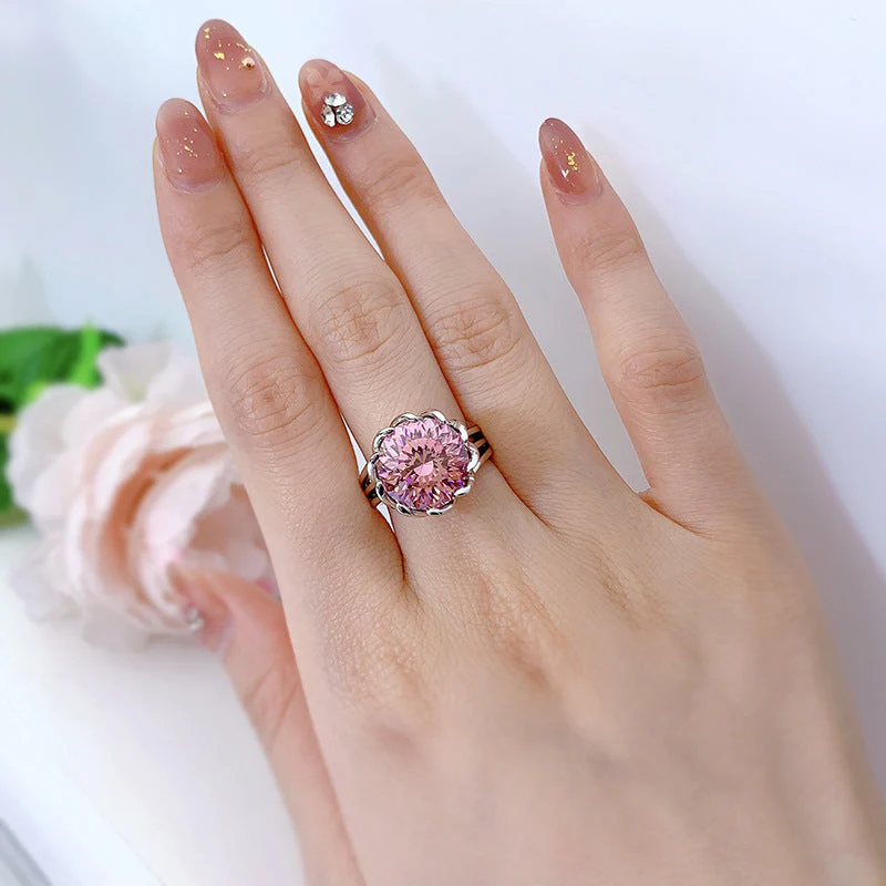 6 Carat Pink Lotus Zircon Ring - Image 5