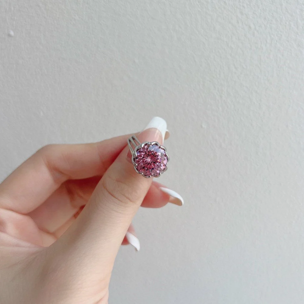 6 Carat Pink Lotus Zircon Ring - Image 6