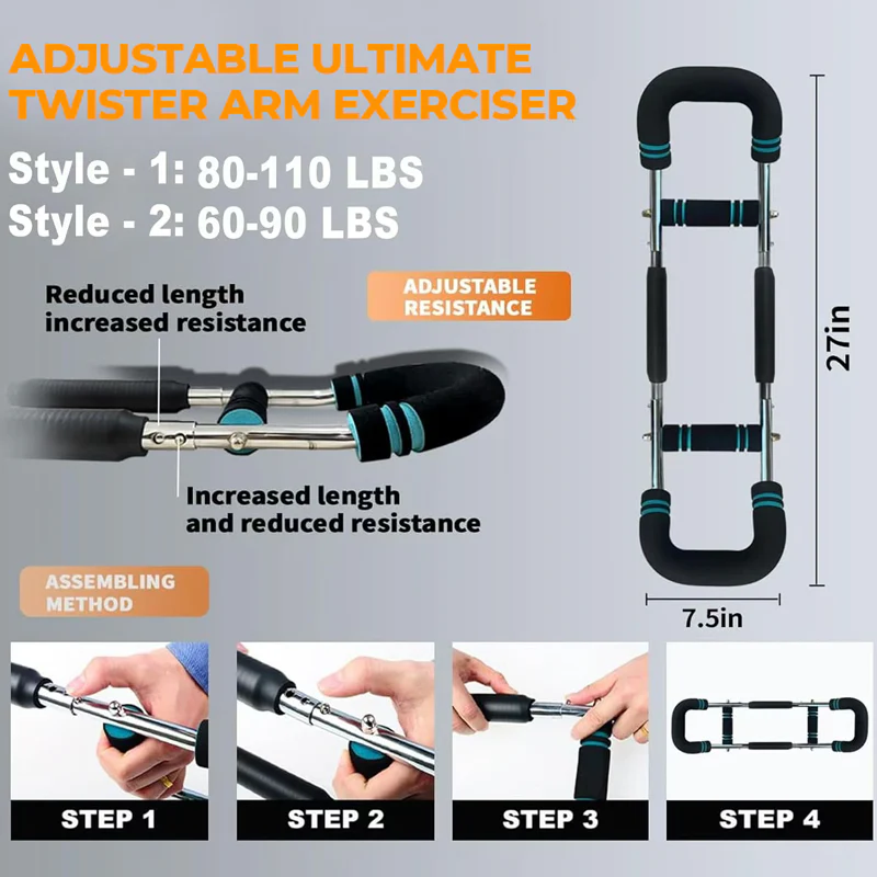 ✨🔥Adjustable weight bar for arm trainers, arm and torso strength training equipment, portable training device for home gyms and fitness