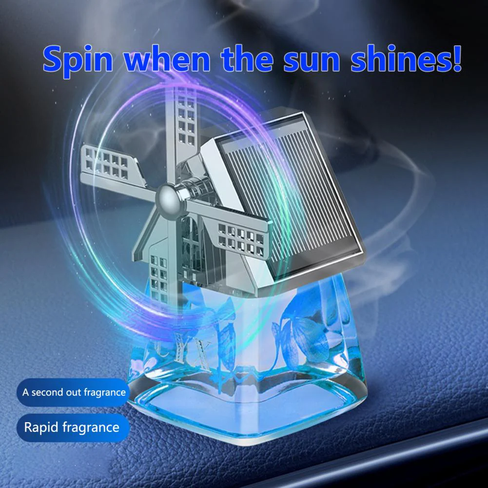 Windmill Solar Energy Rotating Aromatherapy Car Air Freshener（50% OFF） - Image 3