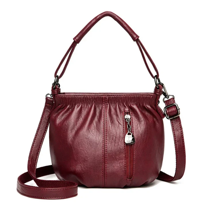 🎀2026 New Arrival🔥Casual Pleated Bucket Soft Leather Handbag Shoulder Bag - Image 11