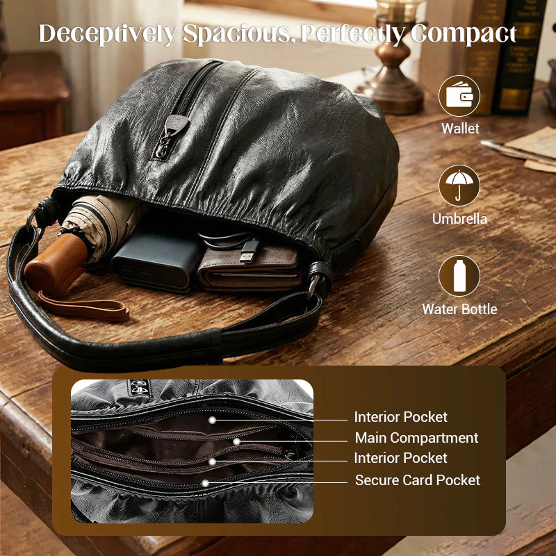 🎀2026 New Arrival🔥Casual Pleated Bucket Soft Leather Handbag Shoulder Bag - Image 2
