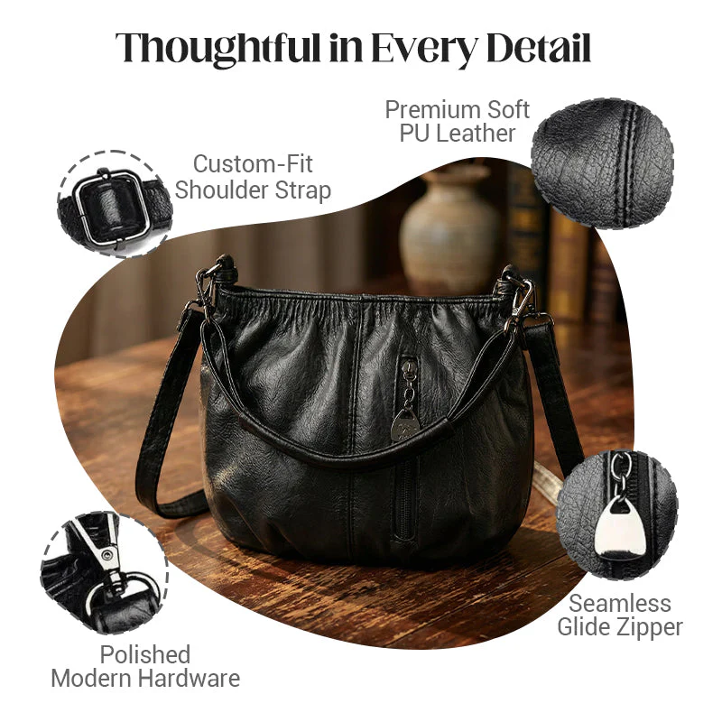 🎀2026 New Arrival🔥Casual Pleated Bucket Soft Leather Handbag Shoulder Bag - Image 4
