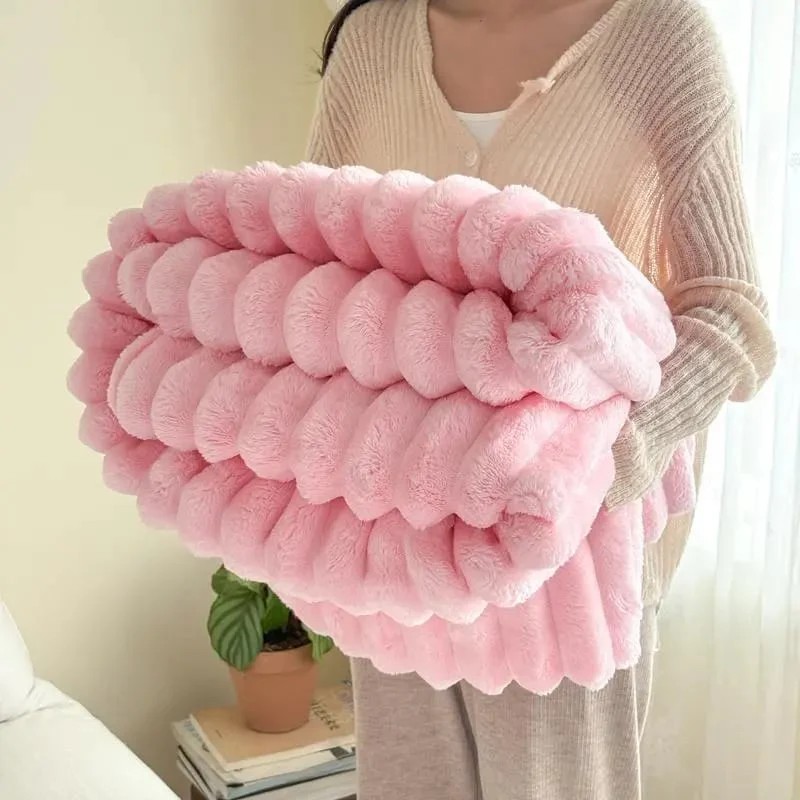 🛏️Thickened Rabbit Plush Velvet Cover Blanket🍂Wrap up in Ultimate Comfort - Image 10