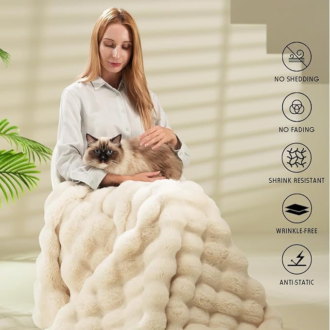 🛏️Thickened Rabbit Plush Velvet Cover Blanket🍂Wrap up in Ultimate Comfort - Image 4