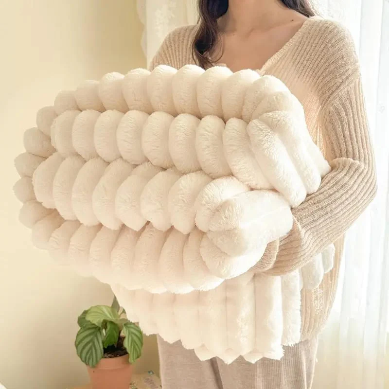 🛏️Thickened Rabbit Plush Velvet Cover Blanket🍂Wrap up in Ultimate Comfort - Image 9