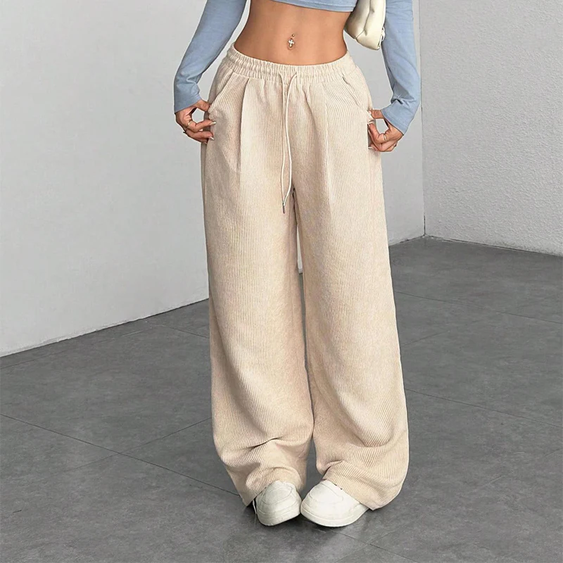 ✨💖 Retro-Chic Vibe | High-Waist Corduroy Trousers | Textured & Relaxed Fit 🕶️ - Image 11