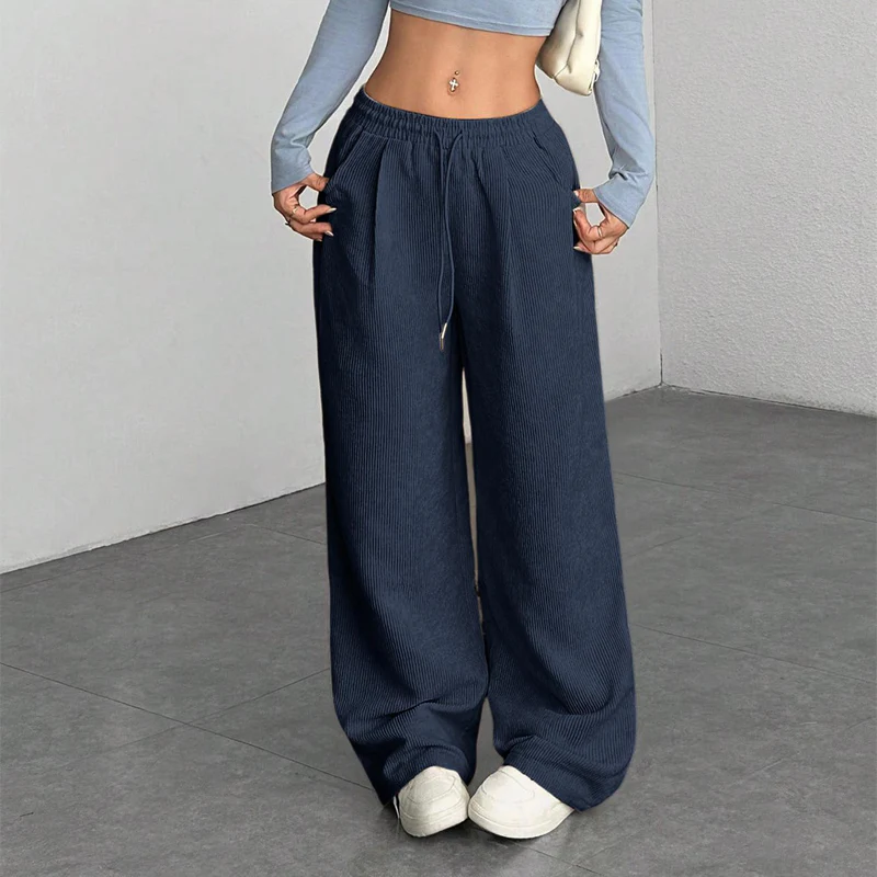 ✨💖 Retro-Chic Vibe | High-Waist Corduroy Trousers | Textured & Relaxed Fit 🕶️ - Image 12