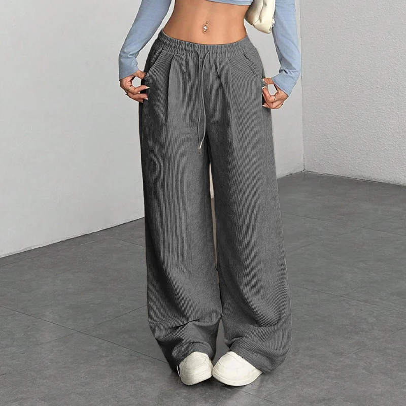 ✨💖 Retro-Chic Vibe | High-Waist Corduroy Trousers | Textured & Relaxed Fit 🕶️ - Image 13