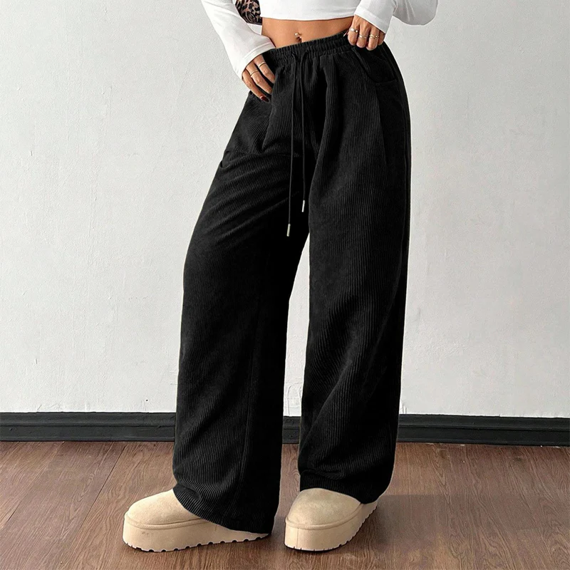 ✨💖 Retro-Chic Vibe | High-Waist Corduroy Trousers | Textured & Relaxed Fit 🕶️ - Image 14