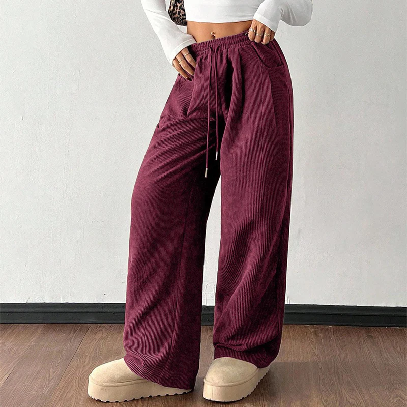 ✨💖 Retro-Chic Vibe | High-Waist Corduroy Trousers | Textured & Relaxed Fit 🕶️ - Image 16