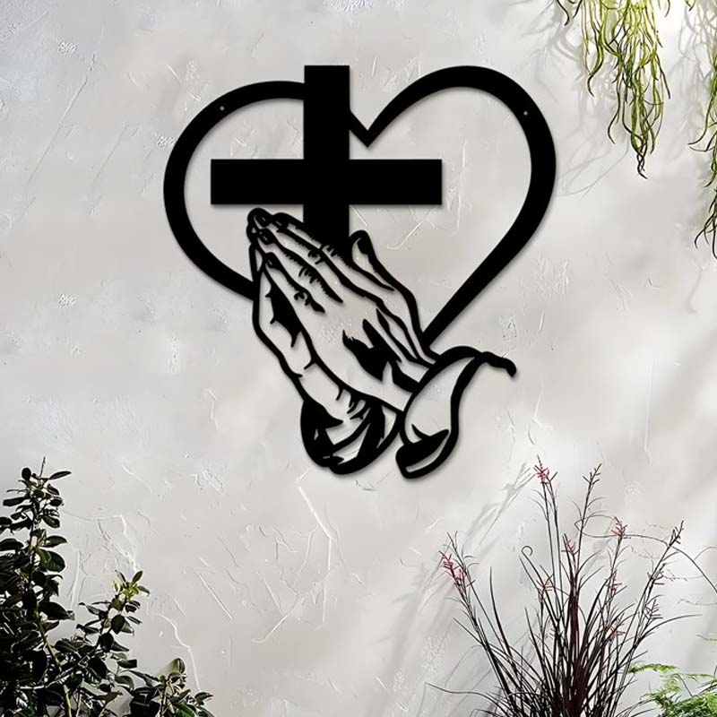 🎅🏻Christmas Sale🎁Elegant Christian Heart & Cross Wall Art - Image 4