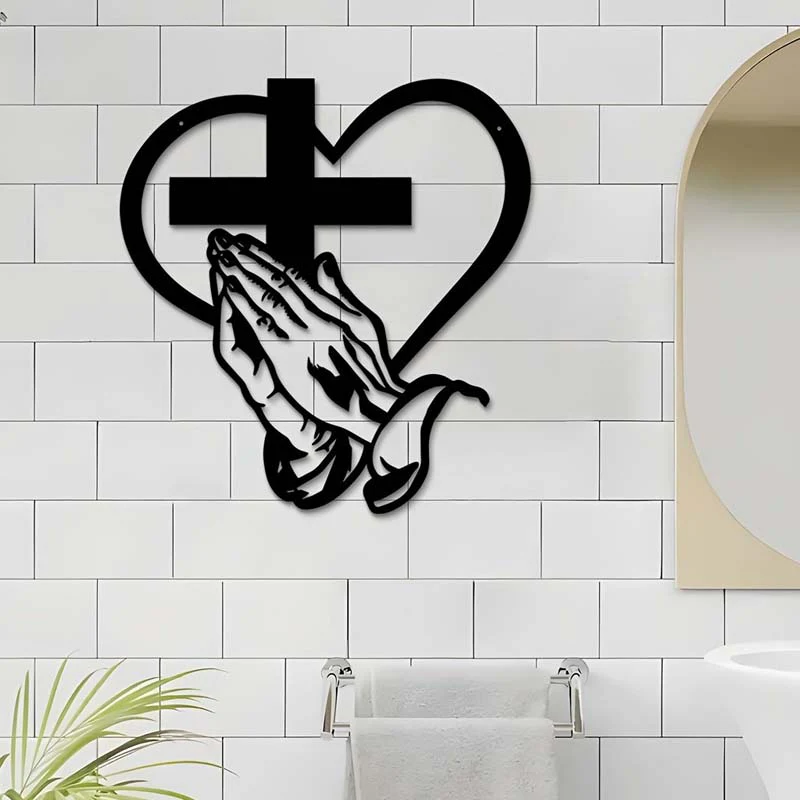 🎅🏻Christmas Sale🎁Elegant Christian Heart & Cross Wall Art - Image 7