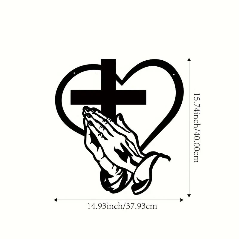 🎅🏻Christmas Sale🎁Elegant Christian Heart & Cross Wall Art - Image 8