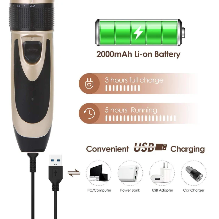 Low Noise Horse Cordless Clipper Kit(Buy 1 Get 9 Accessories Free) - Image 7