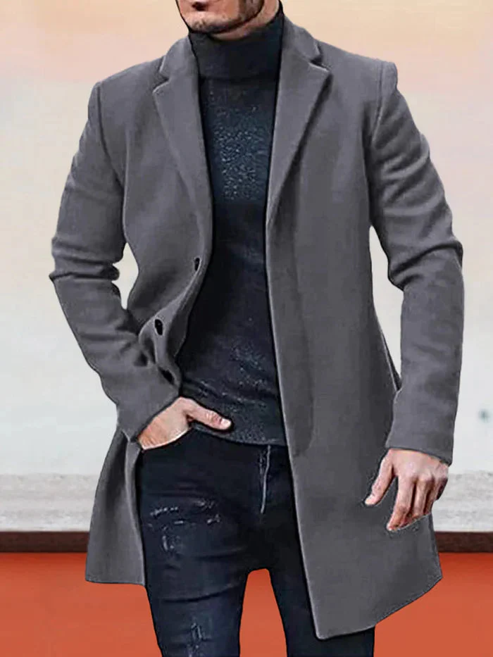 👔 Men's Classic Single Row Buckle Solid Color Jacket - Timeless Daily Essential - Image 10