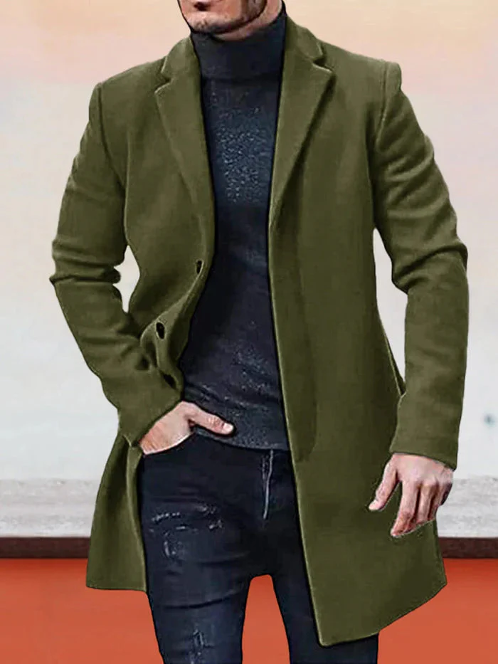 👔 Men's Classic Single Row Buckle Solid Color Jacket - Timeless Daily Essential - Image 11
