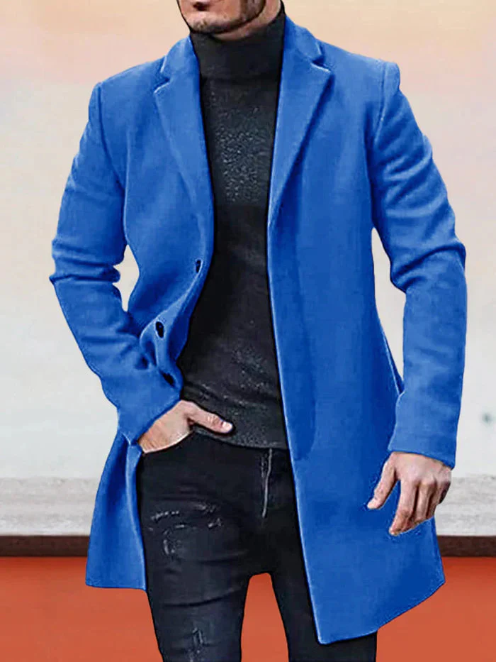 👔 Men's Classic Single Row Buckle Solid Color Jacket - Timeless Daily Essential - Image 12
