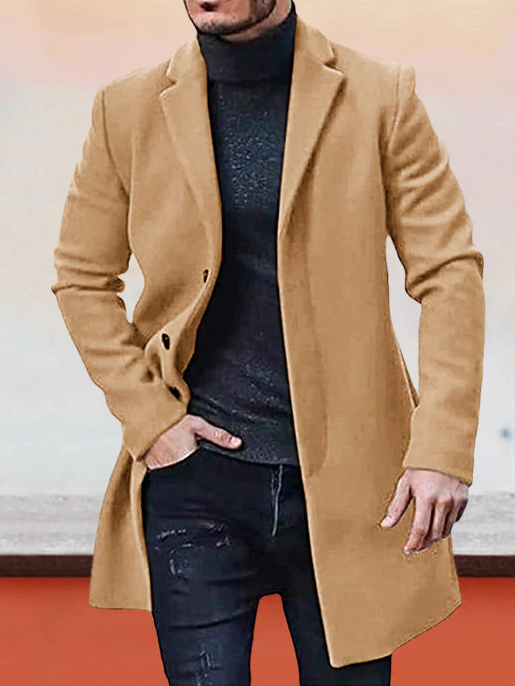 👔 Men's Classic Single Row Buckle Solid Color Jacket - Timeless Daily Essential - Image 14