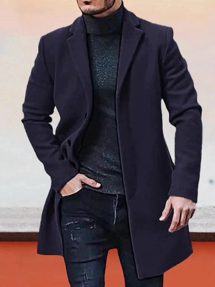 👔 Men's Classic Single Row Buckle Solid Color Jacket - Timeless Daily Essential - Image 9