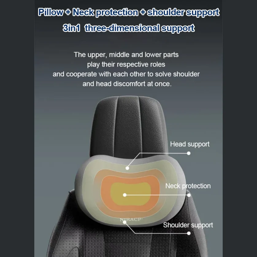 [Creative Gift] Car Headrest Neck And Waist Pillow - Image 5