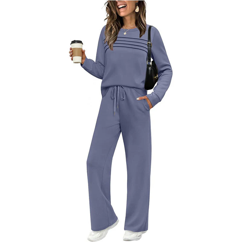 🔥40% OFF!💓Women's Crew Neck Top & Drawstring Pants Set - Image 12