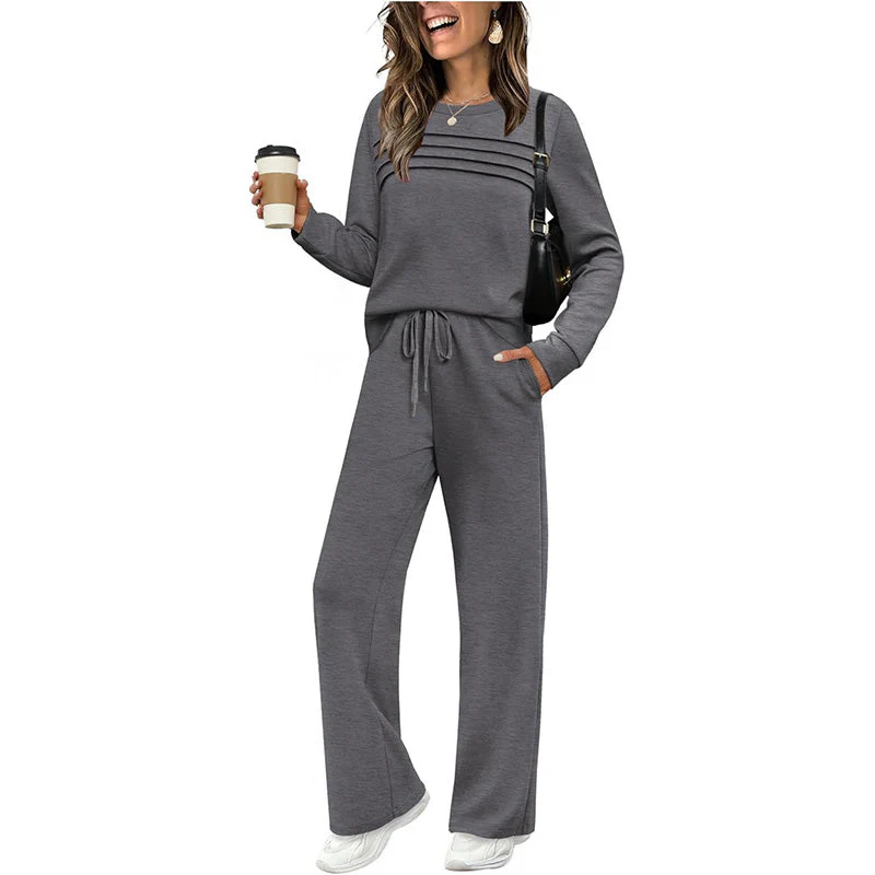 🔥40% OFF!💓Women's Crew Neck Top & Drawstring Pants Set - Image 13