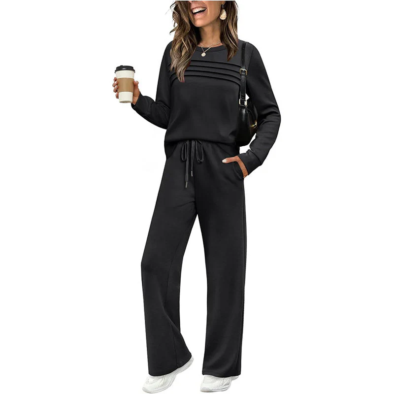 🔥40% OFF!💓Women's Crew Neck Top & Drawstring Pants Set - Image 16