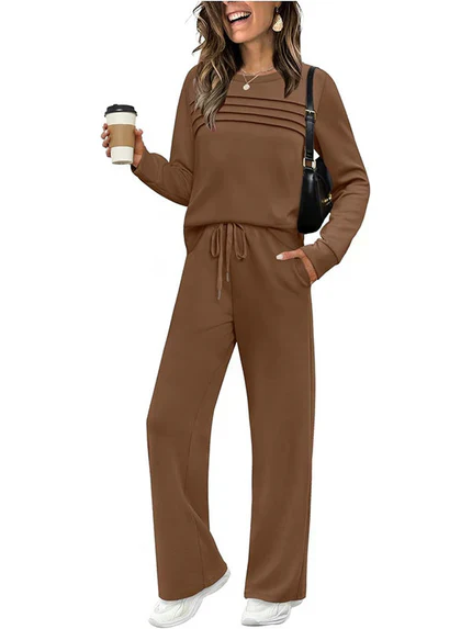 🔥40% OFF!💓Women's Crew Neck Top & Drawstring Pants Set - Image 18