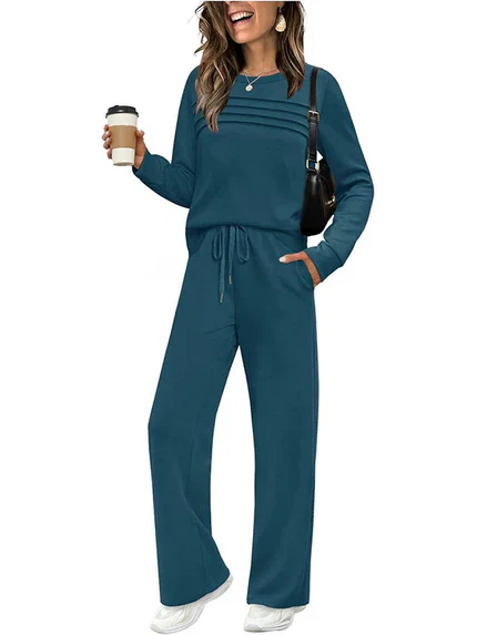 🔥40% OFF!💓Women's Crew Neck Top & Drawstring Pants Set - Image 19