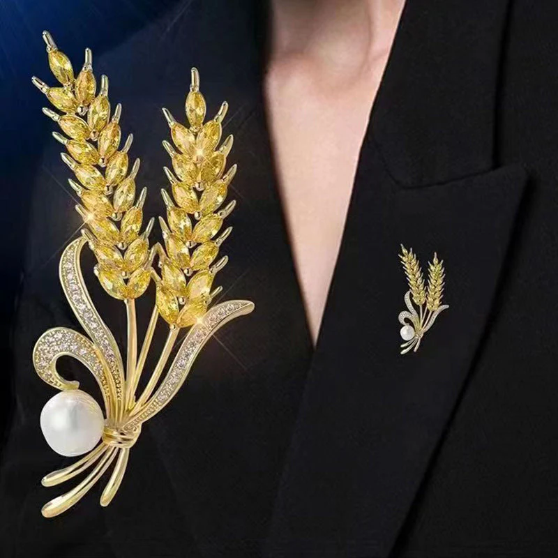 Crystal Wheat Ears Brooch - Image 4