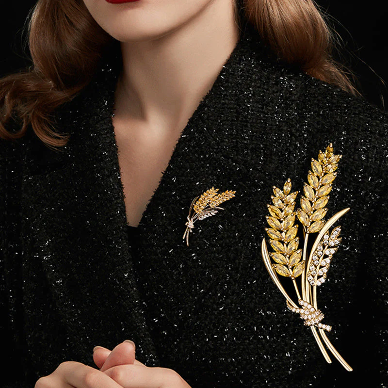 Crystal Wheat Ears Brooch - Image 5