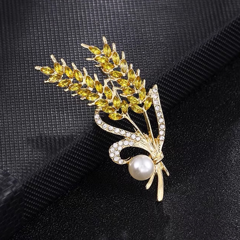 Crystal Wheat Ears Brooch - Image 6