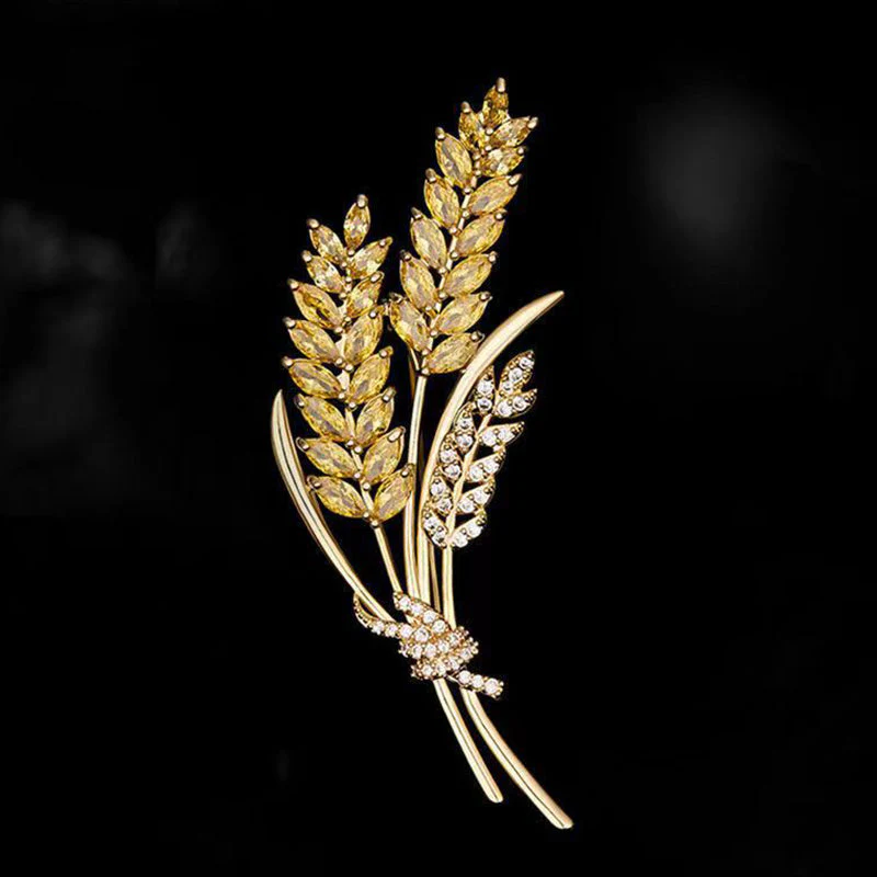 Crystal Wheat Ears Brooch - Image 7