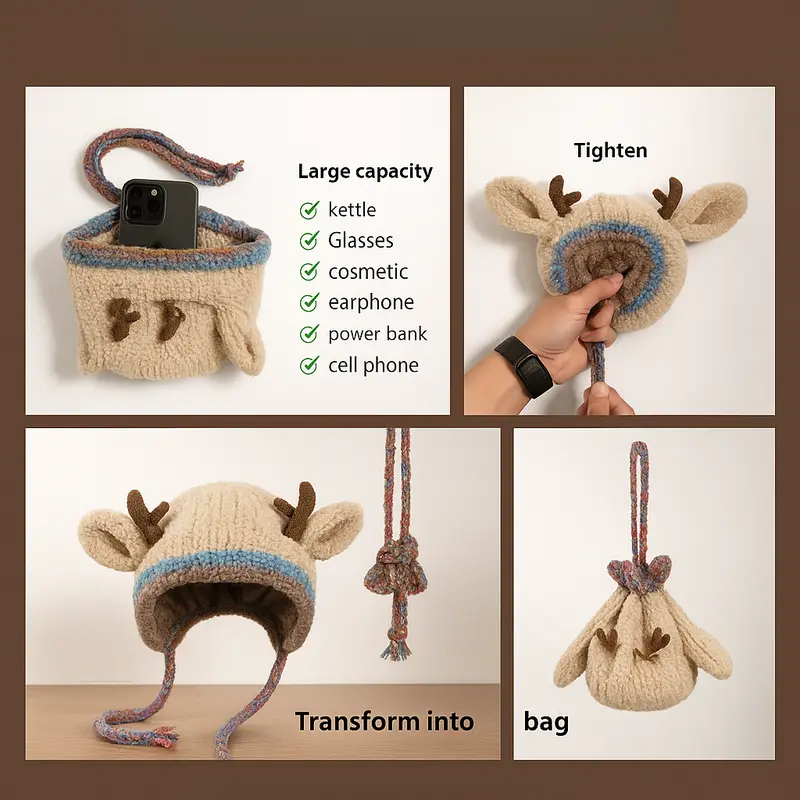 🎄🦌Original design Festive Christmas Antler Hat🧶🎁 - Image 5