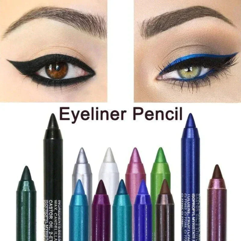 14-Pack Eyeliner Pencil Waterproof Colored Gel Liners with Metallic & Shimmer Finishes Smudge-Proof - Image 21