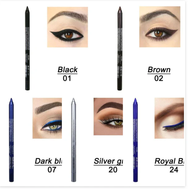 14-Pack Eyeliner Pencil Waterproof Colored Gel Liners with Metallic & Shimmer Finishes Smudge-Proof - Image 6