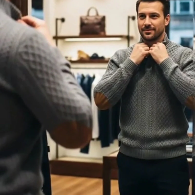 🧥Luxury Comfort | Men‘s Textured Jacquard Sweatshirt | Everyday Essential 🔥 - Image 8