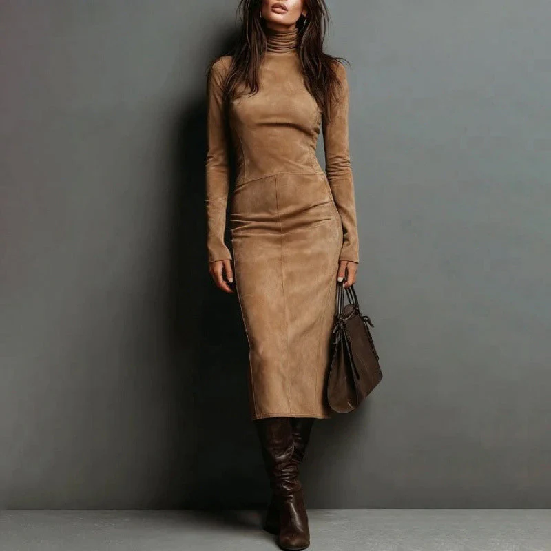 🎁Meet Christmas 40% OFF🎄|Elegant Turtleneck Long-Sleeve Bodycon Dress - Image 11